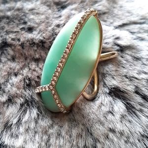 INC Aqua Peace Sign ring